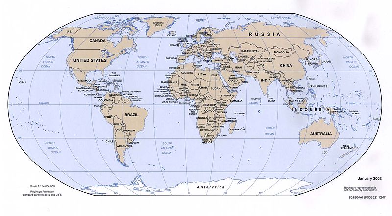 World Map Simple. Scientific American gathered